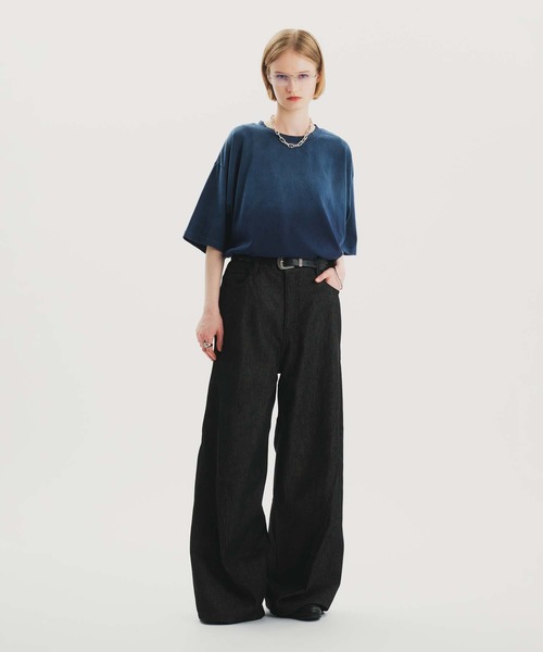 selle glant(セレグランテ)の「RIGID DENIM 3D CURVE BAGGY PANTS/リジットデニム3Dカーブバギーパンツ(デニムパンツ・メンズ・ブラック/ダークインディゴブルー・SMALL/MEDIUM/LARGE)」の13枚目の写真