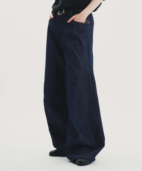 selle glant(セレグランテ)の「RIGID DENIM 3D CURVE BAGGY PANTS/リジットデニム3Dカーブバギーパンツ(デニムパンツ・メンズ・ブラック/ダークインディゴブルー・SMALL/MEDIUM/LARGE)」の20枚目の写真