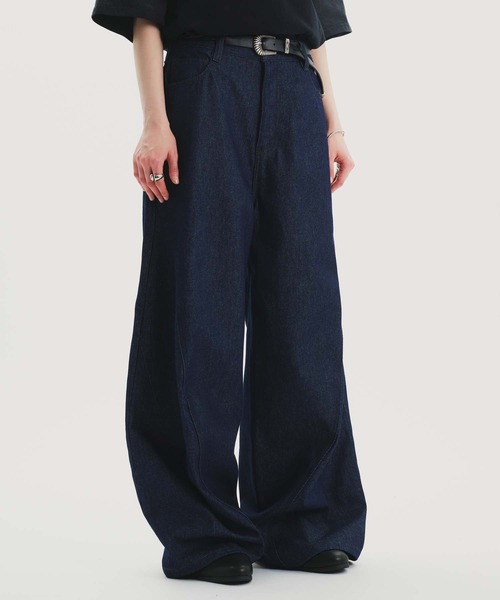 selle glant(セレグランテ)の「RIGID DENIM 3D CURVE BAGGY PANTS/リジットデニム3Dカーブバギーパンツ(デニムパンツ・メンズ・ブラック/ダークインディゴブルー・SMALL/MEDIUM/LARGE)」の21枚目の写真