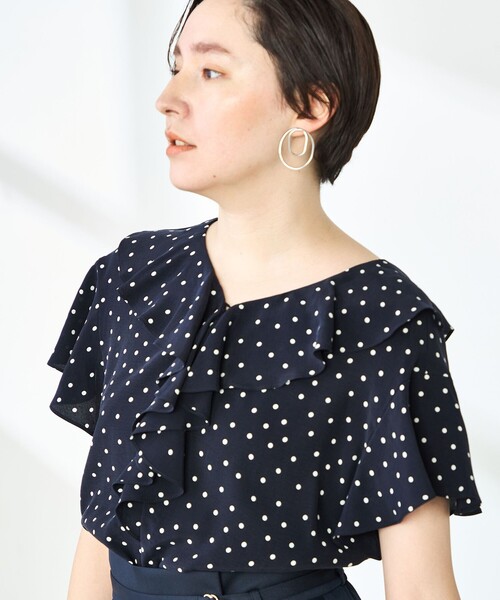 NOLLEY’S（ノーリーズ）の「2wayラッフル衿ブラウス（シャツ/ブラウス・レディース・オフホワイト/ブラック/ホワイト系その他2/ブルー系その他6/ホワイト系その他3/ブラック系その他2・38）」の22枚目の写真