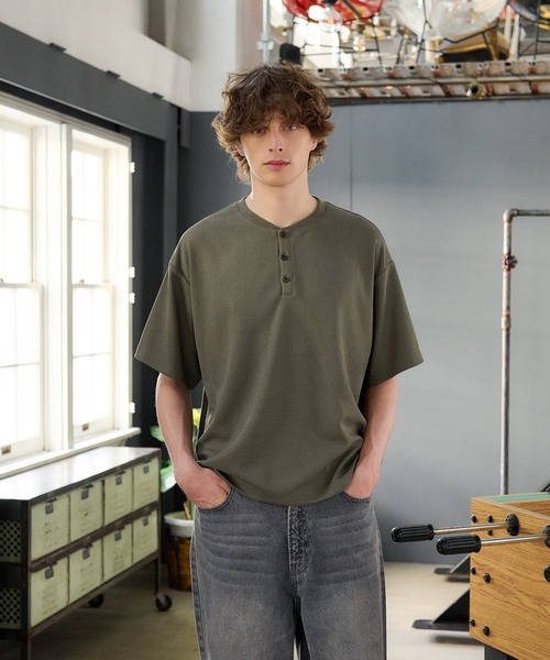 thermal henry neck T‐shirt/サーマルヘンリーネックTシャツ（T