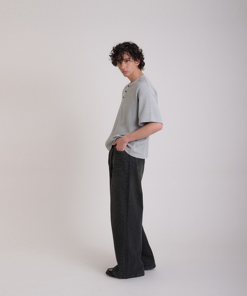 Regen Glanz（レーゲングランツ）の「thermal henry neck T‐shirt/サーマルヘンリーネックTシャツ（Tシャツ/カットソー・メンズ・ブラック/グレー/ネイビー/カーキ/アイボリー/ブラウン系その他/ブラック系その他/ブラック系その他2/レッド/サックスブルー・LARGE/MEDIUM/SMALL）」の20枚目の写真