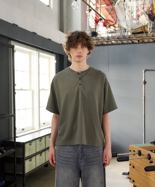 thermal henry neck T‐shirt/サーマルヘンリーネックTシャツ（T