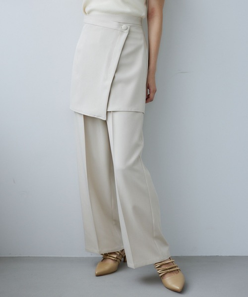 mysty woman(ミスティウーマン)の「ラップスカートセットパンツ 491359(スラックス・レディース・ホワイト系その他/ブラック/グレー・FREE)」の16枚目の写真