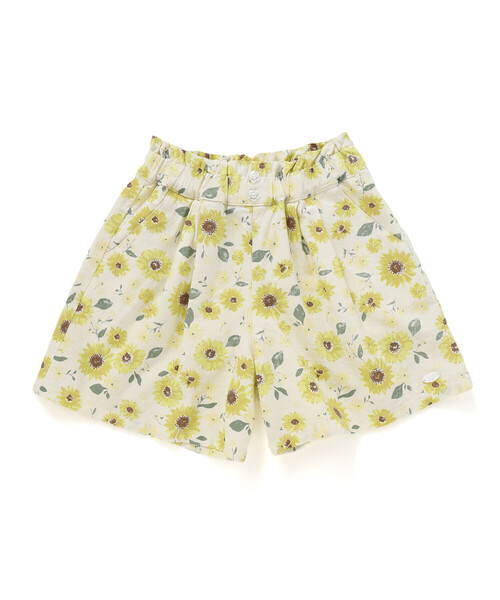 SLAP SLIP(スラップスリップ)の「【お揃い/接触冷感】無地花柄ひまわり麻レーヨンタック入りショートパンツ(90~130cm)(その他パンツ・キッズ・ベージュ/オレンジ/ピンク系その他/イエロー系その他/パープル系その他/ブルー系その他2・120cm/130cm/100cm/110cm/90cm)」の4枚目の写真