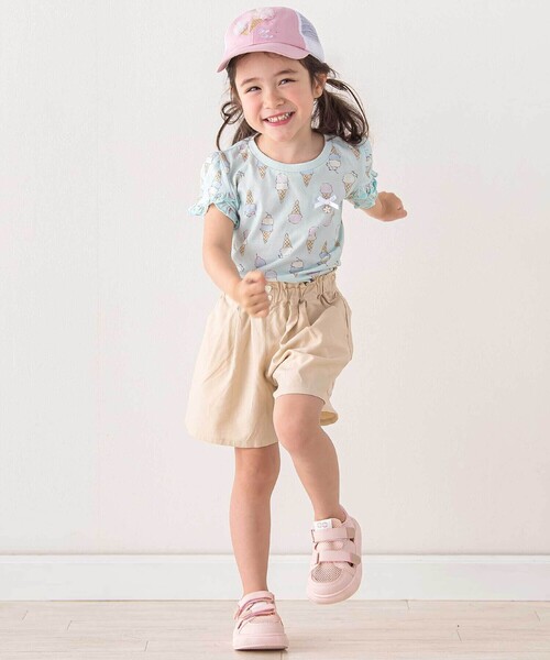 SLAP SLIP(スラップスリップ)の「【お揃い/接触冷感】無地花柄ひまわり麻レーヨンタック入りショートパンツ(90~130cm)(その他パンツ・キッズ・ベージュ/オレンジ/ピンク系その他/イエロー系その他/パープル系その他/ブルー系その他2・120cm/130cm/100cm/110cm/90cm)」の8枚目の写真