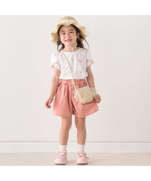 SLAP SLIP(スラップスリップ)の「【お揃い/接触冷感】無地花柄ひまわり麻レーヨンタック入りショートパンツ(90~130cm)(その他パンツ・キッズ・ベージュ/オレンジ/ピンク系その他/イエロー系その他/パープル系その他/ブルー系その他2・120cm/130cm/100cm/110cm/90cm)」の7枚目の写真