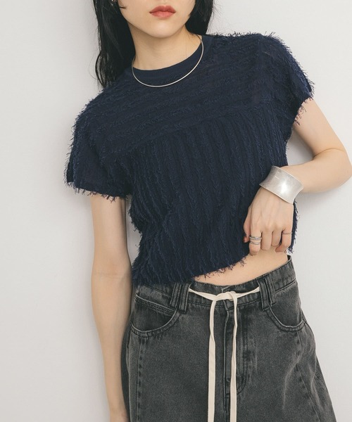 ミニフリンジニットTEE ミニフリンジニットTEE（ニット/セーター）｜KBF（ケイビーエフ
