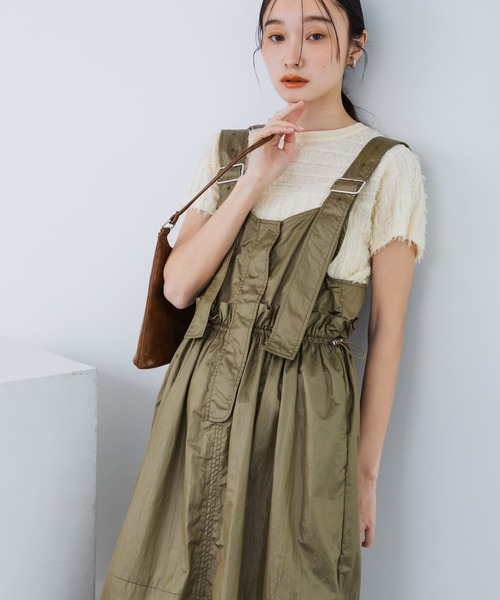 KBF（ケイビーエフ）の「ミニフリンジニットTEE（ニット/セーター・レディース・ネイビー/オレンジ系その他/イエロー系その他・ONE）」の4枚目の写真