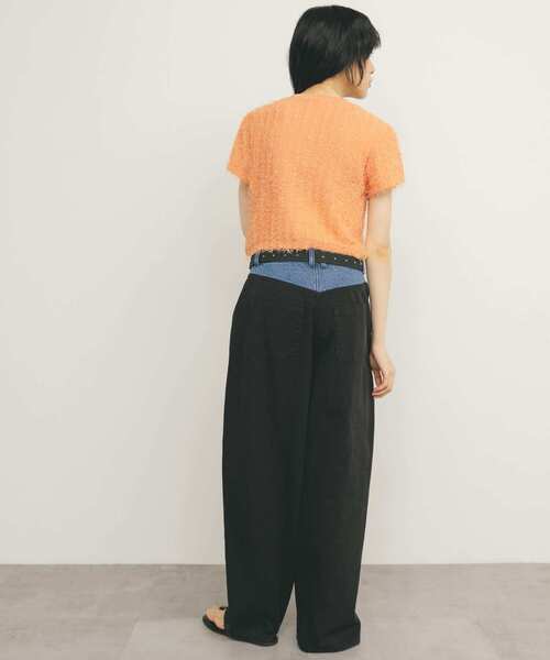 KBF（ケイビーエフ）の「ミニフリンジニットTEE（ニット/セーター・レディース・ネイビー/オレンジ系その他/イエロー系その他・ONE）」の14枚目の写真