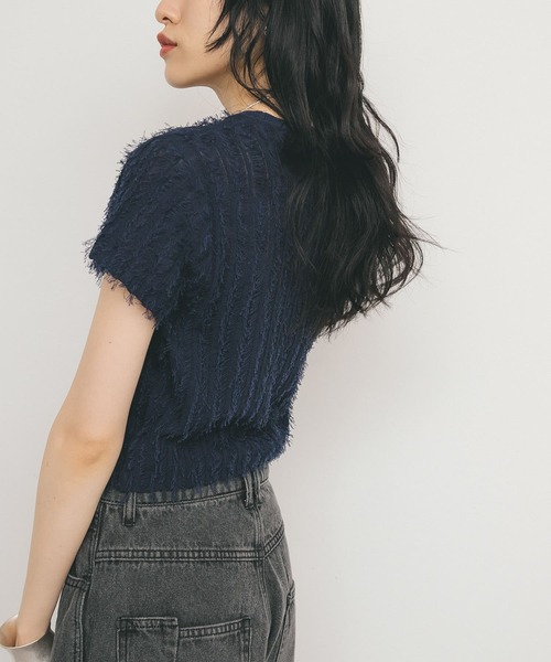 KBF（ケイビーエフ）の「ミニフリンジニットTEE（ニット/セーター・レディース・ネイビー/オレンジ系その他/イエロー系その他・ONE）」の19枚目の写真