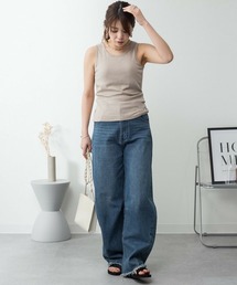 LARU（ラルー）の「カップ付きコットンフライスタンクトップ（タンクトップ）」