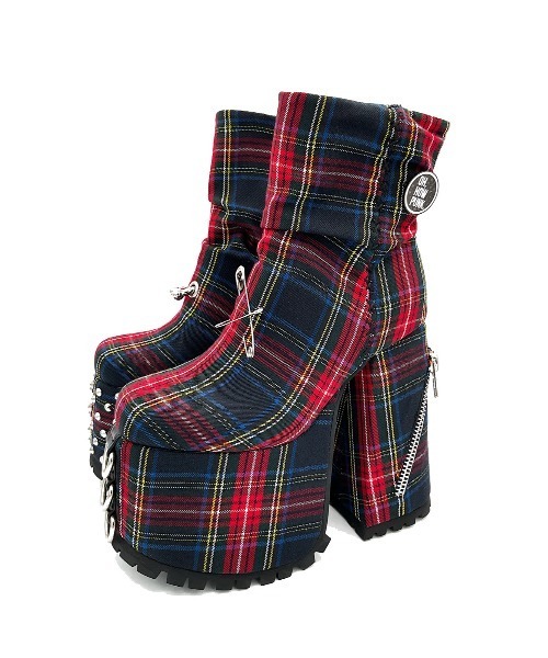 タータンチェック 厚底ミドルブーツ Charla Tedrick│Jeffrey Campbell