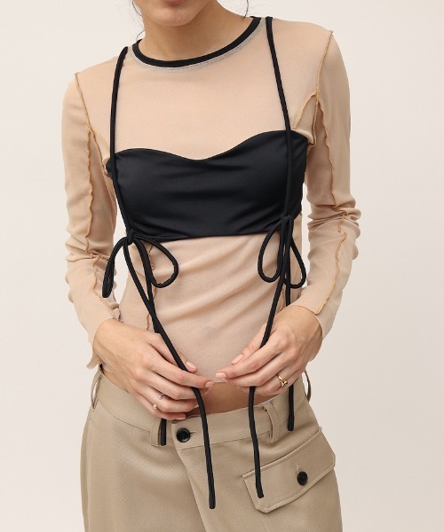 セール】Mesh Combination Top（パーカー）｜leinwande（ライン