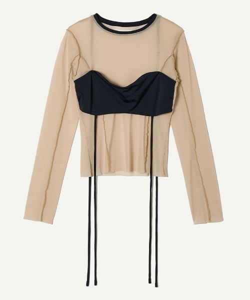 セール】Mesh Combination Top（パーカー）｜leinwande（ライン