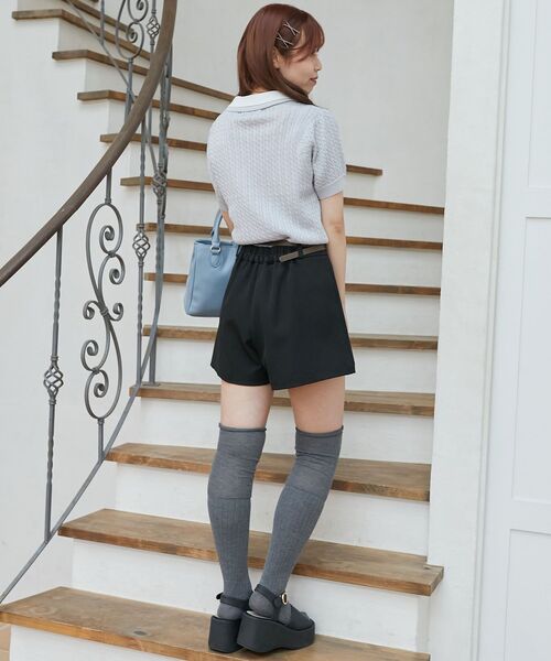 MAJESTIC LEGON(マジェスティックレゴン)の「ベルト付きショートパンツ(その他パンツ・レディース・ブラウン/ブラック・MEDIUM)」の6枚目の写真