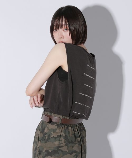 Anui(アニュイ)の「【UNISEX/2サイズ展開】ロゴルーズノースリーブTシャツ(Tシャツ/カットソー・レディース・アイボリー/スミクロ・SMALL/MEDIUM)」の17枚目の写真