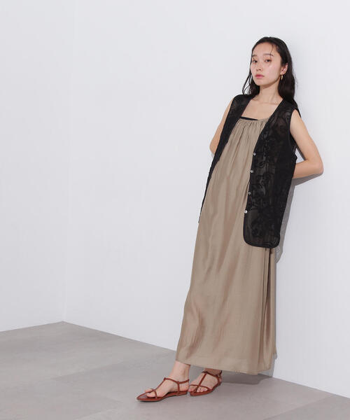 N.（N. Natural Beauty Basic）（エヌエヌナチュラルビューティーベーシック）の「コードレースジレ（ベスト・レディース・オフホワイト/ブラック・MEDIUM）」の20枚目の写真