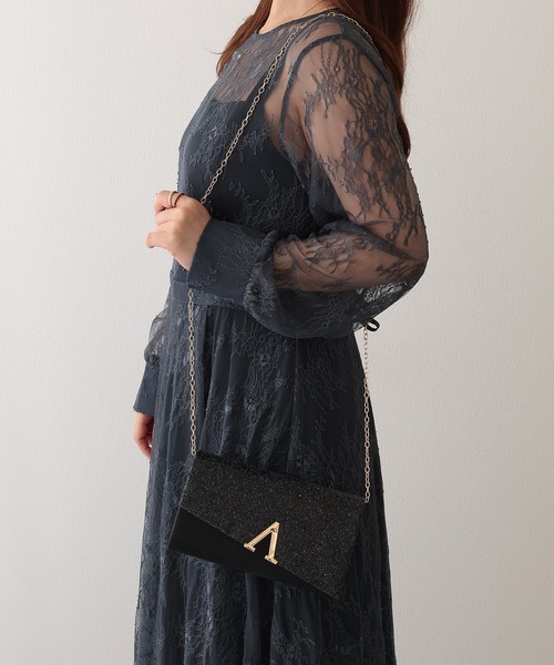 Lace Ladies(レースレディース)の「2WAY グリッター フラップ スクエア パーティー バッグ(クラッチバッグ・レディース・シルバー/ブラック/シャンパン・FREE)」の9枚目の写真