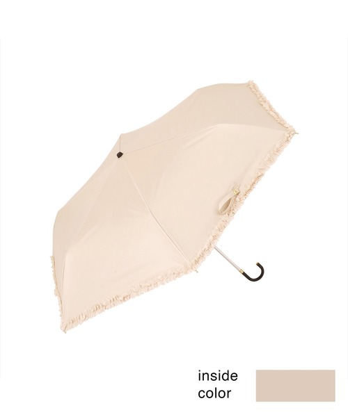 nifty colors(ニフティーカラーズ)の「【日傘 晴雨兼用】sun shade frillmini 50㎝(折りたたみ傘・レディース・ブラック/ホワイト/ベージュ/ネイビー・FREE)」の2枚目の写真