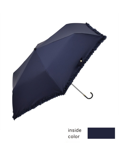 nifty colors(ニフティーカラーズ)の「【日傘 晴雨兼用】sun shade frillmini 50㎝(折りたたみ傘・レディース・ブラック/ホワイト/ベージュ/ネイビー・FREE)」の4枚目の写真