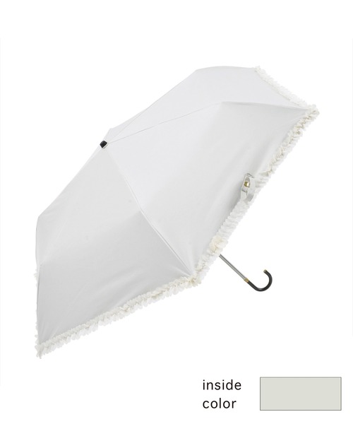 nifty colors(ニフティーカラーズ)の「【日傘 晴雨兼用】sun shade frillmini 50㎝(折りたたみ傘・レディース・ブラック/ホワイト/ベージュ/ネイビー・FREE)」の1枚目の写真