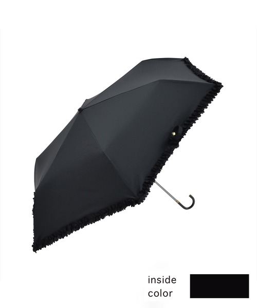 nifty colors(ニフティーカラーズ)の「【日傘 晴雨兼用】sun shade frillmini 50㎝(折りたたみ傘・レディース・ブラック/ホワイト/ベージュ/ネイビー・FREE)」の3枚目の写真