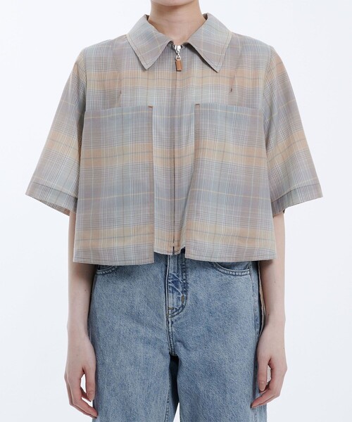 美品PUBLIC TOKYO ドライトロスリットシャツ　半袖シャツ　今季 ドライトロスリットシャツ（シャツ/ブラウス）｜PUBLIC TOKYO