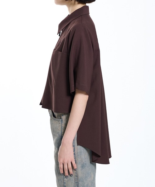 PUBLIC TOKYOドライトロスリットシャツ PUBLIC TOKYO ブラウス シャツ ドライトロスリットシャツ