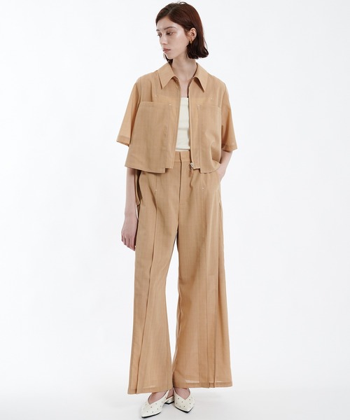美品PUBLIC TOKYO ドライトロスリットシャツ　半袖シャツ　今季 ドライトロスリットシャツ（シャツ/ブラウス）｜PUBLIC TOKYO