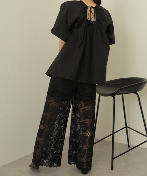 LAULEN（ローレン）の「crochet lace semi wide pants /クロシェ レース セミワイド パンツ（その他パンツ・レディース・ホワイト/ブラック/ベージュ・FREE）」の11枚目の写真