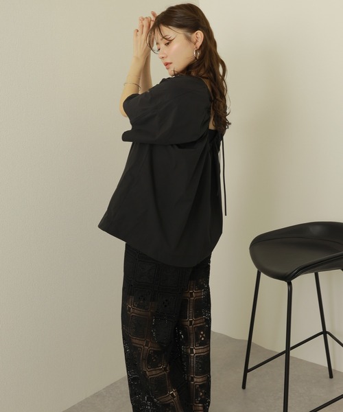 LAULEN（ローレン）の「crochet lace semi wide pants /クロシェ レース セミワイド パンツ（その他パンツ・レディース・ホワイト/ブラック/ベージュ・FREE）」の12枚目の写真