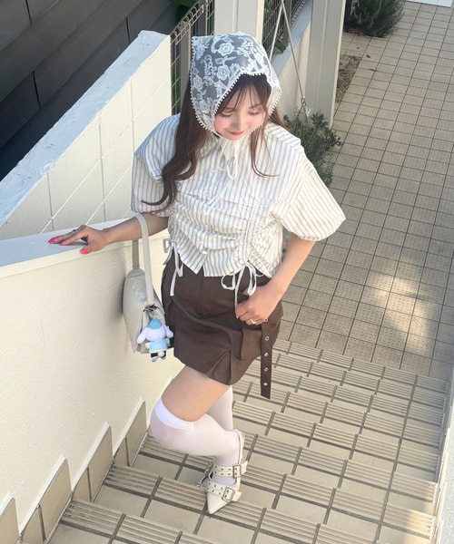 3.3 Field Trip （3.3フィールドトリップ）の「3.3 Field Trip／ギャザーリボンシャツ（シャツ/ブラウス・レディース・イエロー/サックスブルー/オフホワイト・FREE）」の4枚目の写真