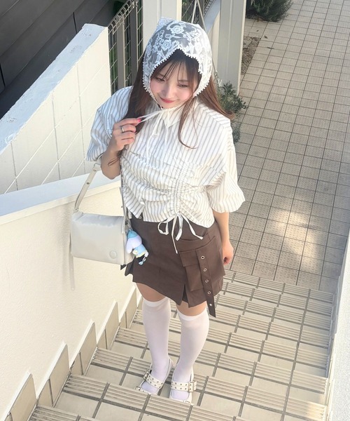 3.3 Field Trip （3.3フィールドトリップ）の「3.3 Field Trip／ギャザーリボンシャツ（シャツ/ブラウス・レディース・イエロー/サックスブルー/オフホワイト・FREE）」の5枚目の写真