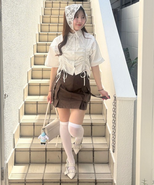 3.3 Field Trip （3.3フィールドトリップ）の「3.3 Field Trip／ギャザーリボンシャツ（シャツ/ブラウス・レディース・イエロー/サックスブルー/オフホワイト・FREE）」の6枚目の写真