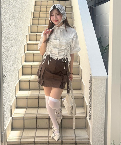 3.3 Field Trip （3.3フィールドトリップ）の「3.3 Field Trip／ギャザーリボンシャツ（シャツ/ブラウス・レディース・イエロー/サックスブルー/オフホワイト・FREE）」の8枚目の写真