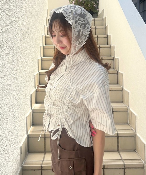 3.3 Field Trip （3.3フィールドトリップ）の「3.3 Field Trip／ギャザーリボンシャツ（シャツ/ブラウス・レディース・イエロー/サックスブルー/オフホワイト・FREE）」の9枚目の写真