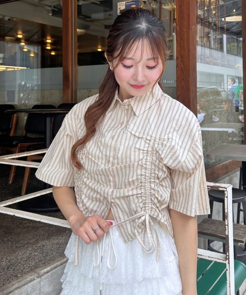 3.3 Field Trip （3.3フィールドトリップ）の「3.3 Field Trip／ギャザーリボンシャツ（シャツ/ブラウス・レディース・イエロー/サックスブルー/オフホワイト・FREE）」の20枚目の写真