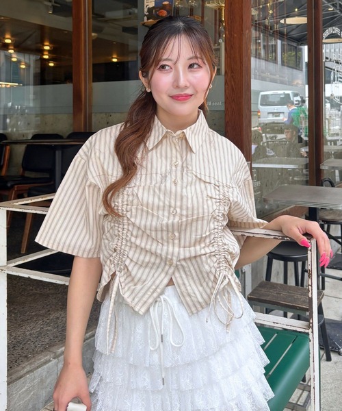 3.3 Field Trip （3.3フィールドトリップ）の「3.3 Field Trip／ギャザーリボンシャツ（シャツ/ブラウス・レディース・イエロー/サックスブルー/オフホワイト・FREE）」の21枚目の写真