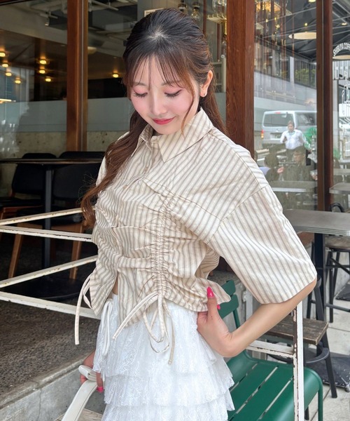 3.3 Field Trip （3.3フィールドトリップ）の「3.3 Field Trip／ギャザーリボンシャツ（シャツ/ブラウス・レディース・イエロー/サックスブルー/オフホワイト・FREE）」の22枚目の写真