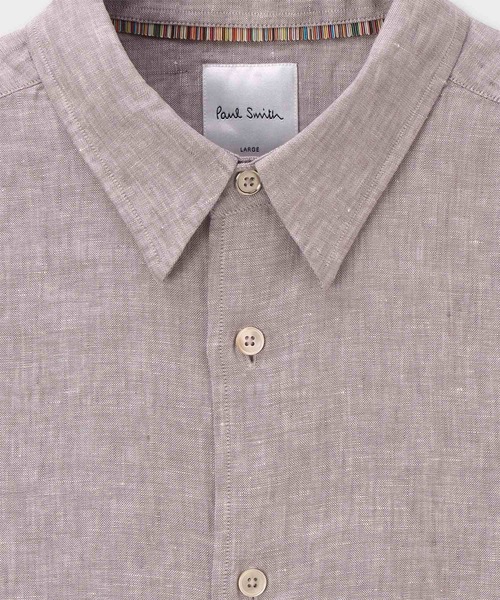 Paul Smith(ポールスミス)の「カラーリネン 半袖シャツ / 153306 127Y(シャツ/ブラウス・メンズ・ラベンダー/グレイッシュベージュ/ダークブルー/ブラック/ダークオレンジ・MEDIUM/LARGE/SMALL/X-LARGE)」の8枚目の写真