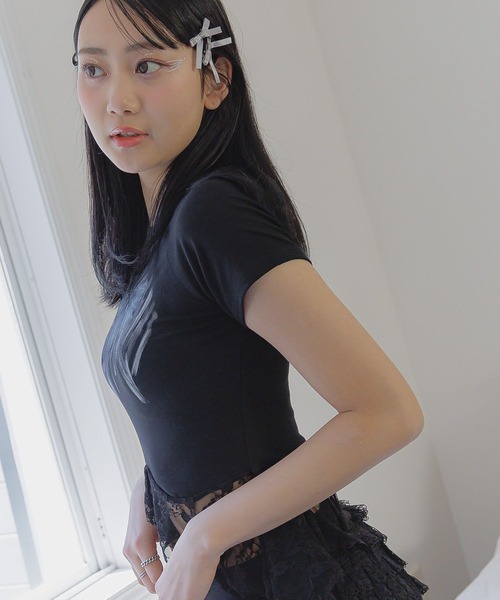 3.3 Field Trip （3.3フィールドトリップ）の「3.3 Field Trip／リボンプリントフリルT（Tシャツ/カットソー・レディース・ホワイト/グレー/ブラック・FREE）」の12枚目の写真