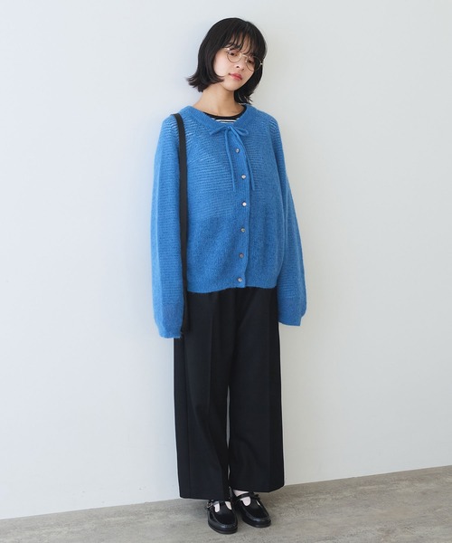 bulle de savon（ビュルデサボン）の「ふわふわ ribon ニットカーディガン（カーディガン/ボレロ・レディース・ブルー/イエロー/ブラウン・FREE）」の21枚目の写真