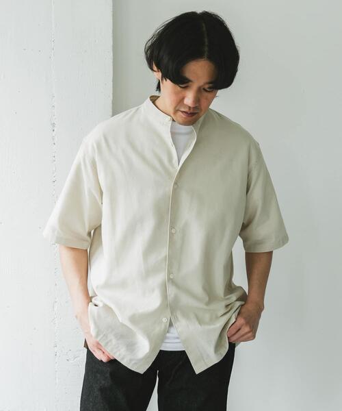 URBAN RESEARCH DOORS（アーバンリサーチドアーズ）の「『XLサイズ/WEB限定』『UR TECH 高機能リネン』バンドカラーシャツ（シャツ/ブラウス・メンズ・ホワイト系その他/グリーン/ブルー/ブラック系その他・X-LARGE/XX-LARGE/MEDIUM/LARGE）」の8枚目の写真