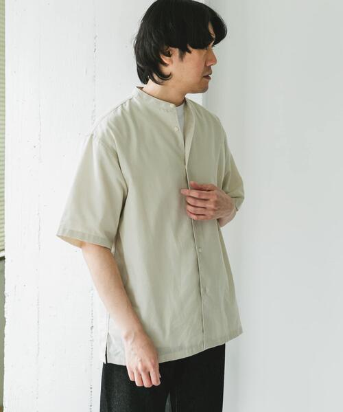 URBAN RESEARCH DOORS（アーバンリサーチドアーズ）の「『XLサイズ/WEB限定』『UR TECH 高機能リネン』バンドカラーシャツ（シャツ/ブラウス・メンズ・ホワイト系その他/グリーン/ブルー/ブラック系その他・X-LARGE/XX-LARGE/MEDIUM/LARGE）」の7枚目の写真