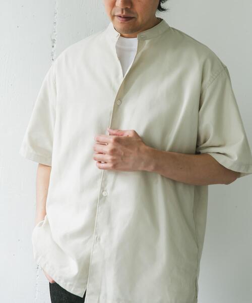 URBAN RESEARCH DOORS（アーバンリサーチドアーズ）の「『XLサイズ/WEB限定』『UR TECH 高機能リネン』バンドカラーシャツ（シャツ/ブラウス・メンズ・ホワイト系その他/グリーン/ブルー/ブラック系その他・X-LARGE/XX-LARGE/MEDIUM/LARGE）」の6枚目の写真