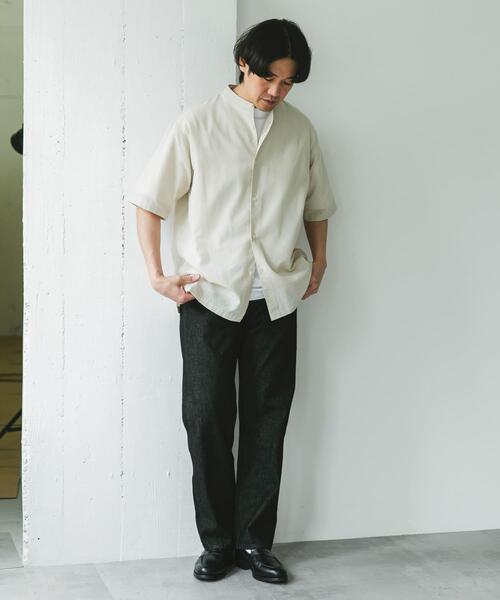 URBAN RESEARCH DOORS（アーバンリサーチドアーズ）の「『XLサイズ/WEB限定』『UR TECH 高機能リネン』バンドカラーシャツ（シャツ/ブラウス・メンズ・ホワイト系その他/グリーン/ブルー/ブラック系その他・X-LARGE/XX-LARGE/MEDIUM/LARGE）」の5枚目の写真