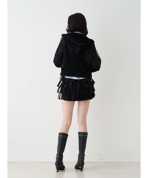 jouetie(ジュエティ)の「ベロアコンパクトラインZIPフーディ【セットアップ対応】冬服 ジップパーカー(パーカー・レディース・ネイビー/ブラウン/グレー/ブラック・MEDIUM)」の22枚目の写真