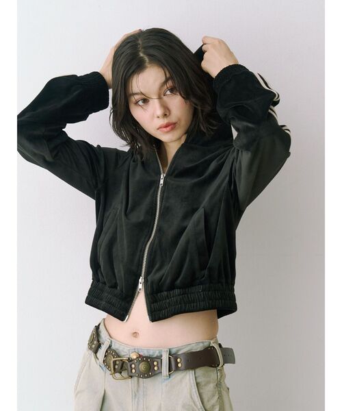 ベロアコンパクトラインZIPフーディ【セットアップ対応】冬服 ジップ