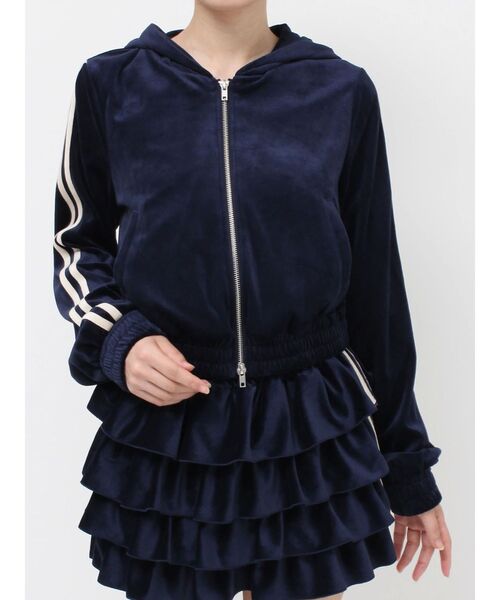 セール】ベロアコンパクトラインZIPフーディ【セットアップ対応】冬服